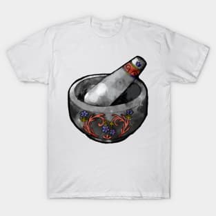 Kitchen Witch mortar and pestle sticker T-Shirt